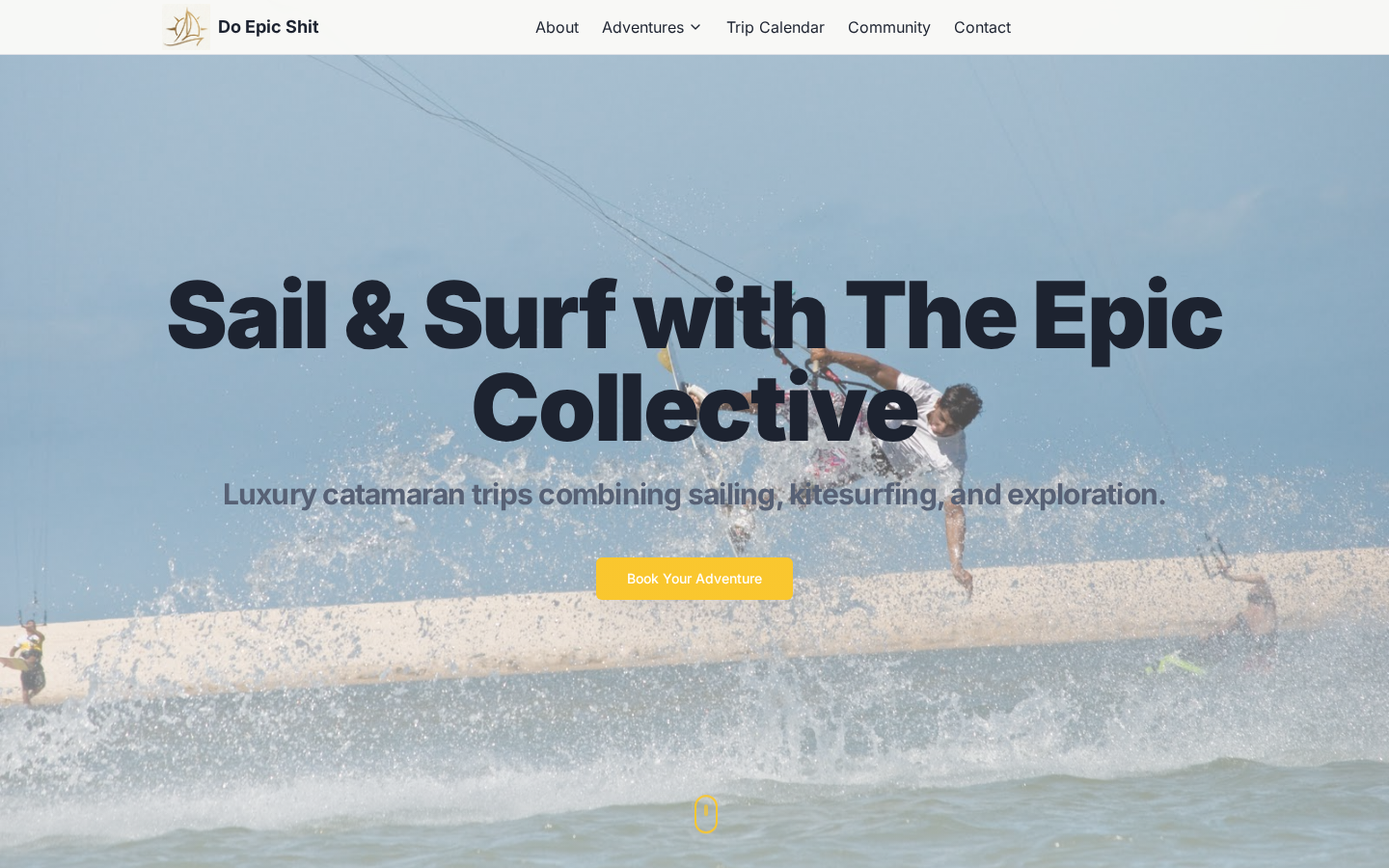 Sail and kitesurf programme page combining sailing with kitesurfing destinations.